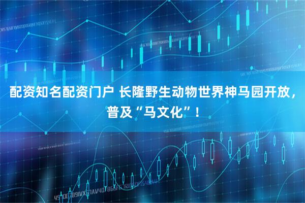 配资知名配资门户 长隆野生动物世界神马园开放，普及“马文化”！
